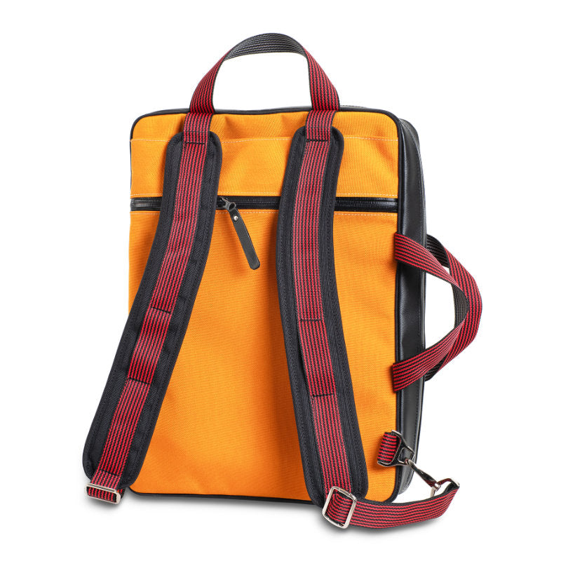 Geschäftstasche / Rucksack «Pändler» Safrangelb von KoKoTé, der Urner Taschenmanufaktur. Swiss made Taschen und Accessoires.