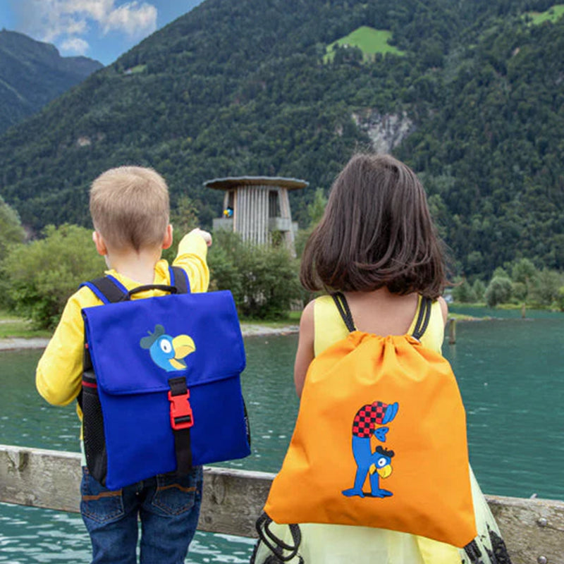 Globi Gymbag Ultramarinblau von KoKoTé, der Urner Taschenmanufaktur. Swiss made Taschen und Accessoires.